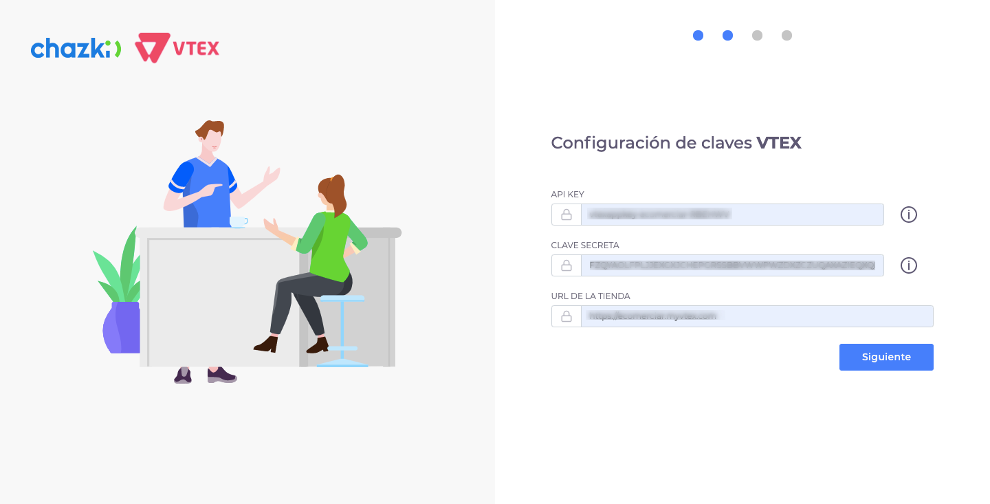 Configuración de claves VTEX